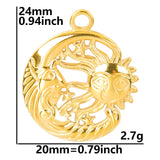 10PCS Sun Moon Pendant Charms Stainless Steel DIY Jewelry Supplies