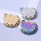 10PCS Shell Pendant Charms 18x16mm Stainless Steel DIY Jewelry Supplies