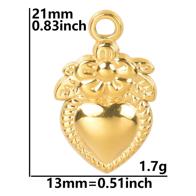 10PCS Strawberry Pendant Charms Stainless Steel DIY Jewelry Necklace Accesso