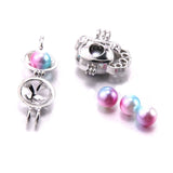 10PCS DIY Mixed Pearl Cage Locket Necklaces Aroma Diffuser Charm Necklace