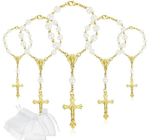 10PCS Glass Bead Catholic Rosary Necklace for Women