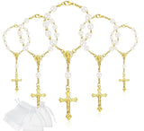 10PCS Glass Bead Catholic Rosary Necklace for Women