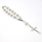 10PCS Glass Bead Catholic Rosary Necklace for Women