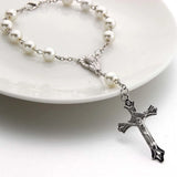 10PCS Glass Bead Catholic Rosary Necklace for Women