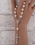 10PCS Glass Bead Catholic Rosary Necklace for Women