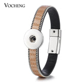 10PCS Ginger Snap Leather Magnet Bracelet Chain 18mm DIY Interchangeable Bangle
