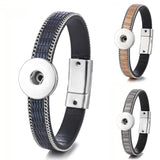 10PCS Ginger Snap Leather Magnet Bracelet Chain 18mm DIY Interchangeable Bangle
