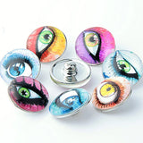 10PCS Glass Snap Charms Mixed Snap Button Eyes 18mm Interchangeable Jewelry