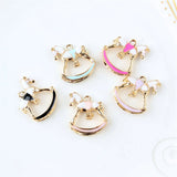 10PCS/Lot Metal Oil Drop Horse Shape Charms Enamel Folating Pendant