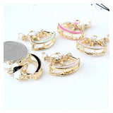 10PCS/Lot Metal Oil Drop Horse Shape Charms Enamel Folating Pendant