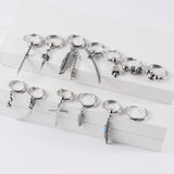 10PCS Gothic Ear Clicker Hoop Earrings Unisex Punk Piercing Jewelry