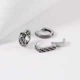 10PCS Gothic Ear Clicker Hoop Earrings Unisex Punk Piercing Jewelry