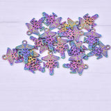 10PCS Love Heart Wings Who Logo Alloy Rainbow Charms Pendants For Jewelry DIY