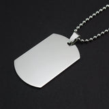 10PCS/Lot Men's Military Matte Silver Dog Tag Necklace Charm Pendant Chain