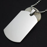 10PCS/Lot Men's Military Matte Silver Dog Tag Necklace Charm Pendant Chain
