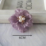 10PCS Mix Dark Purple Chiffon Rose Flowers Hair DIY Dress Decoration