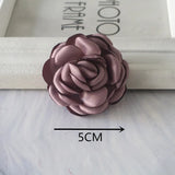10PCS Mix Dark Purple Chiffon Rose Flowers Hair DIY Dress Decoration