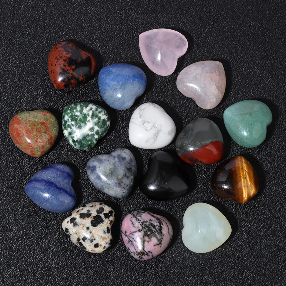 10PCS Love Heart Shape Natural Stone Ornaments for Home Decoration