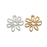 10PCS Brass Flower Charms Filigree Pendant Earring Findings DIY Necklace Making
