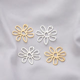 10PCS Brass Flower Charms Filigree Pendant Earring Findings DIY Necklace Making