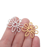 10PCS Brass Flower Charms Filigree Pendant Earring Findings DIY Necklace Making