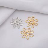 10PCS Brass Flower Charms Filigree Pendant Earring Findings DIY Necklace Making