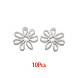 10PCS Brass Flower Charms Filigree Pendant Earring Findings DIY Necklace Making