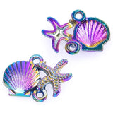 10PCS Seashells Starfish Charm Alloy Pendant for DIY Jewelry
