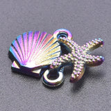 10PCS Seashells Starfish Charm Alloy Pendant for DIY Jewelry