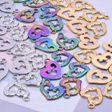 10PCS Stainless Steel Heart Charms Pendant DIY Jewelry Making