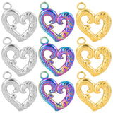 10PCS Stainless Steel Heart Charms Pendant DIY Jewelry Making