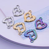 10PCS Stainless Steel Heart Charms Pendant DIY Jewelry Making