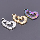 10PCS Stainless Steel Heart Charms Pendant DIY Jewelry Making