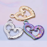 10PCS Stainless Steel Heart Charms Pendant DIY Jewelry Making
