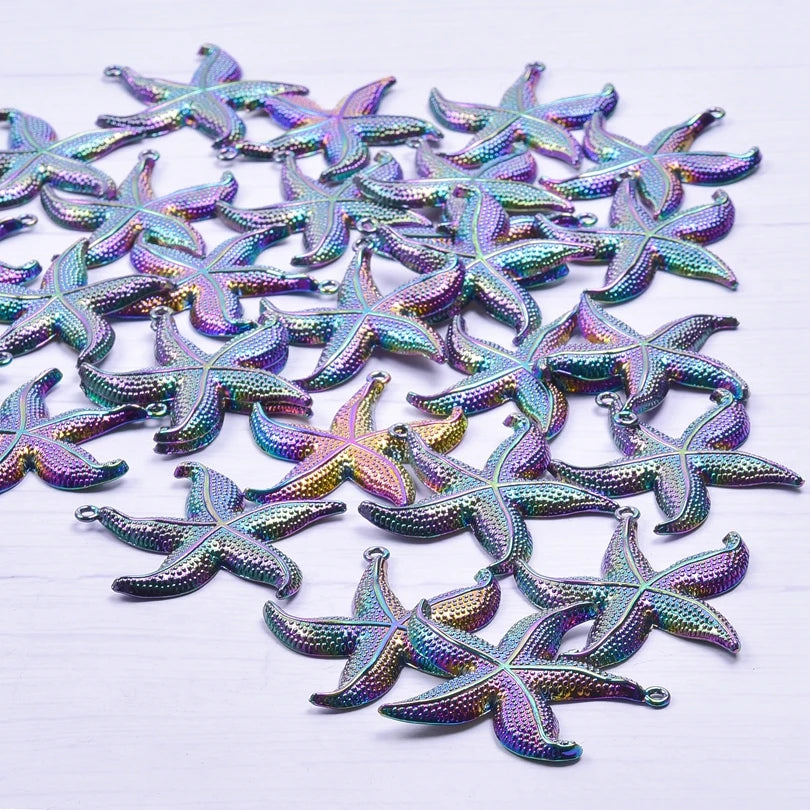 10PCS Starfish Pendant Charm for Jewelry DIY Accessories
