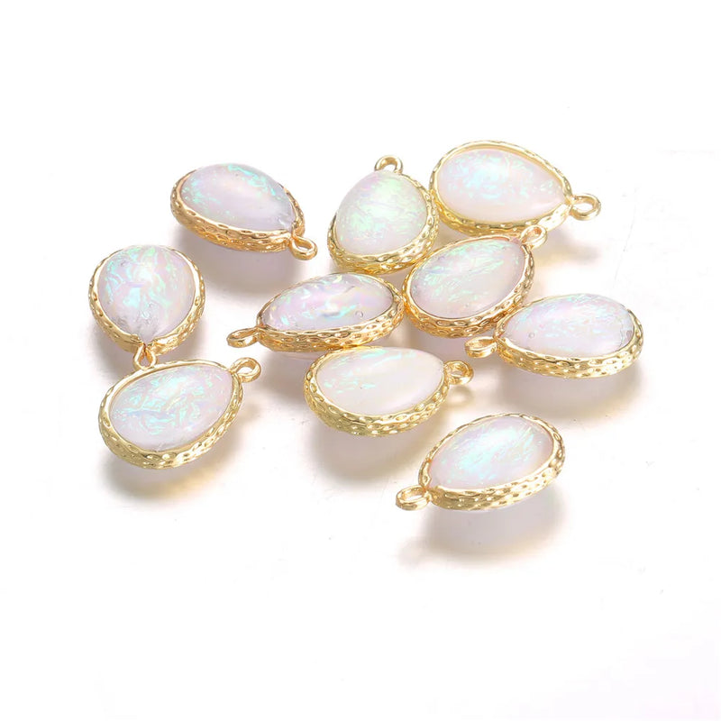 10PCS Tear Pearl Pendant Charms for DIY Jewelry Making Water Drop Pendants