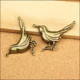 10PCS Vintage Bronze Bird Necklace Pendants DIY Jewelry Findings