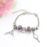 10PCS Charm Bracelets Lips Rose Bead Hair Stylist Mirror Dryer for Women