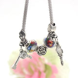 10PCS Charm Bracelets Lips Rose Bead Hair Stylist Mirror Dryer for Women