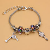10PCS Charm Bracelets Lips Rose Bead Hair Stylist Mirror Dryer for Women