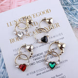 10PCS Zinc Alloy Charms Pearl Crystal Heart Floating Jewelry DIY Craft