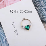 10PCS Zinc Alloy Charms Pearl Crystal Heart Floating Jewelry DIY Craft