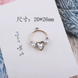 10PCS Zinc Alloy Charms Pearl Crystal Heart Floating Jewelry DIY Craft