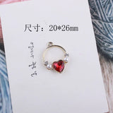 10PCS Zinc Alloy Charms Pearl Crystal Heart Floating Jewelry DIY Craft