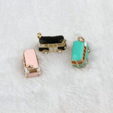 10PCS Bus Charm Pendant With Rhinestone for Jewelry Making