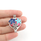 10PCS Heart Flower Pearl Cage Charm Locket Aromatherapy Diffuser Pendant