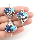 10PCS Heart Flower Pearl Cage Charm Locket Aromatherapy Diffuser Pendant