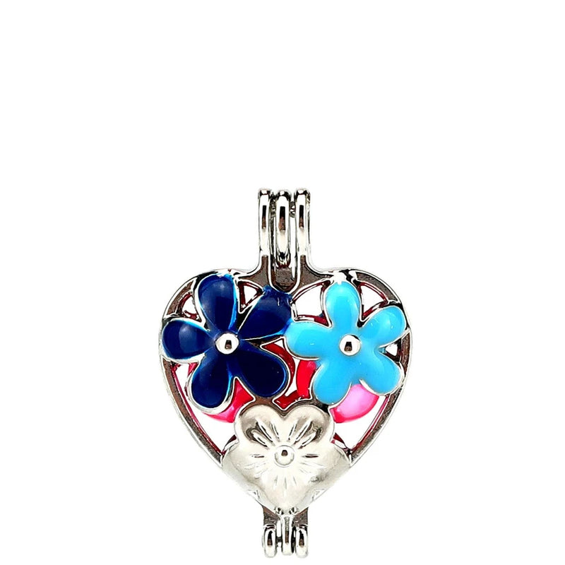 10PCS Heart Flower Pearl Cage Charm Locket Aromatherapy Diffuser Pendant