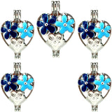 10PCS Heart Flower Pearl Cage Charm Locket Aromatherapy Diffuser Pendant