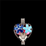10PCS Heart Flower Pearl Cage Charm Locket Aromatherapy Diffuser Pendant